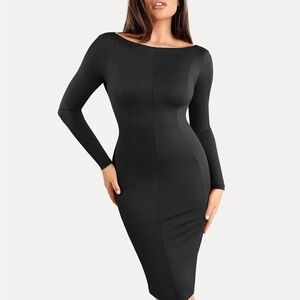 Popilush Black Midi Dress